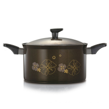 Korea Dome Lid Aluminum Hard Anodizing Cookware - Ceramic Flower Pot(Gold Pearl Black)